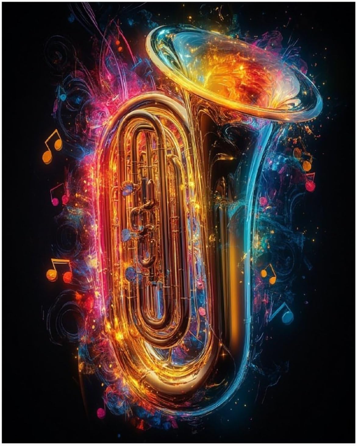 Aloewxxr Tuba Symphony Diamond Art Painting Art Kits 5D DIY Diamond Art Painting Kits Home Wall Decor