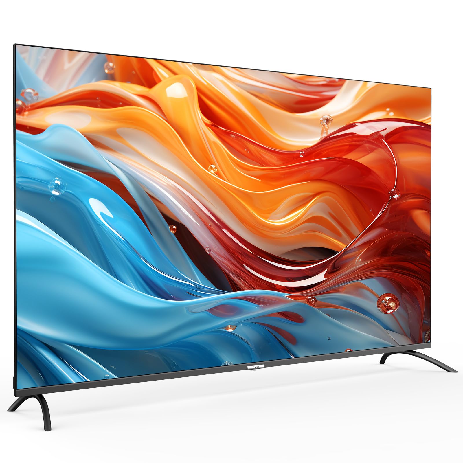 CHIQ U55QM8G 55 Zoll Smart TV, QLED UHD mit HDR, rahmenloses Metall-Design, Google TV, Dolby Audio, Triple-Tuner, 2,4G/5G WLAN, Google Assistant, HDMI 2.1, USB2.0, Modell 2023 Schwarz