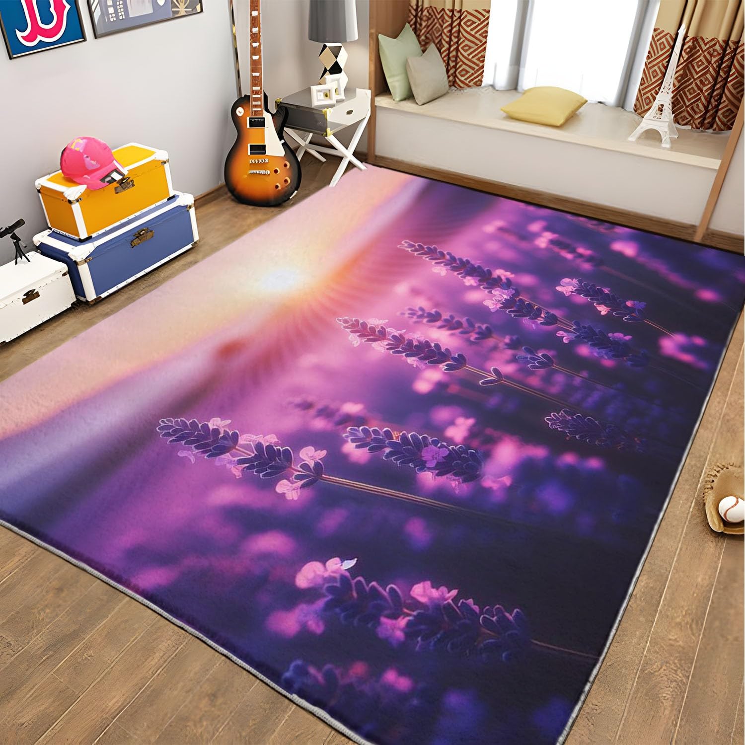Tappeto a pelo lungo per soggiorno, lavabile in lavatrice, morbido e non perde pelo, per camere da letto, ufficio e cucina, facile da pulire (80 x 150 cm)