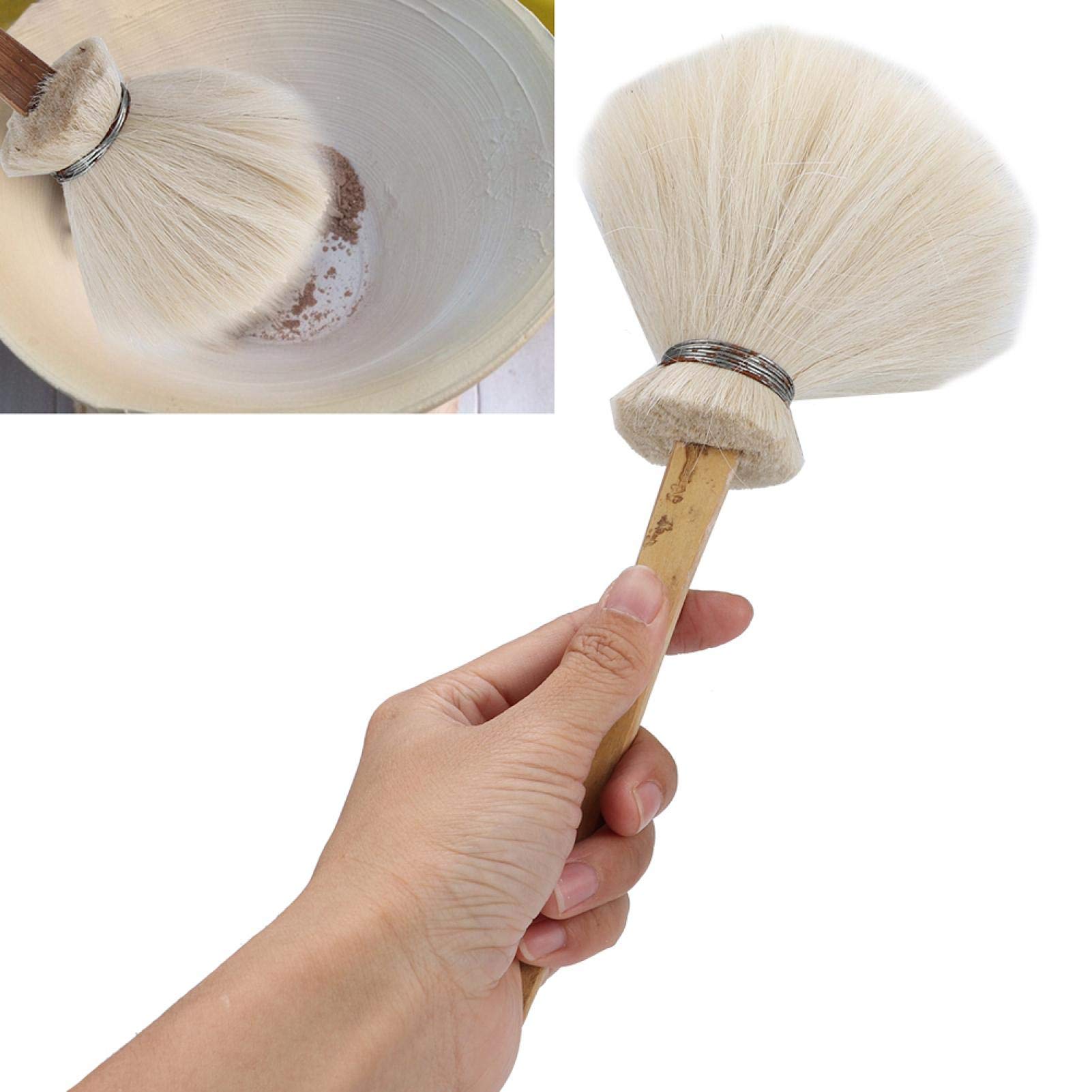 Handle Hake Blender Brush, Pottery Art Cleaning Brush, for Kiln Wash Watercolor Dust Cleaning Pottery Art Cleaning Brush(Big Pen Large)