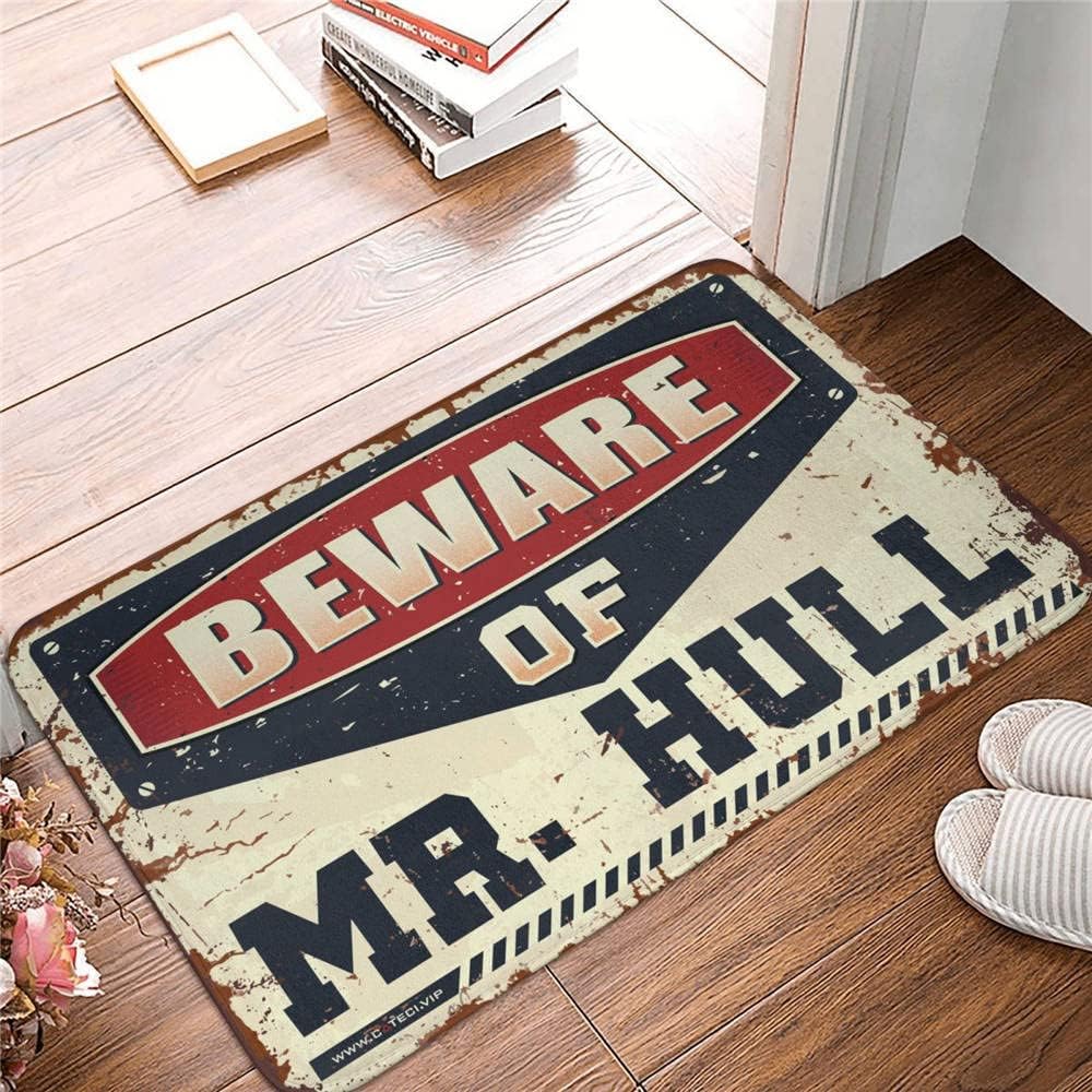 COTECI Welcome Mat For Front Door Outside Beware Of Mr. Hull Rug Kids Floor Mats Front Porch Rug (Size : 50X80CM)