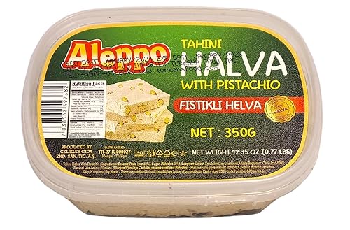 Miniatura 2 de Aleppo Pistachio Sésamo Tahini Fudge Halva 2 paquetes de 12.35 oz (350g) cada uno.