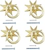 Uenhoy 4 Pcs Octagonal Star Cabinet Knobs, Decorative Golden Star Knobs Pulls for Cabinet Drawer Wardrobe Cupboard Dresser, Creative Single Hole Knob Handles with Screws
