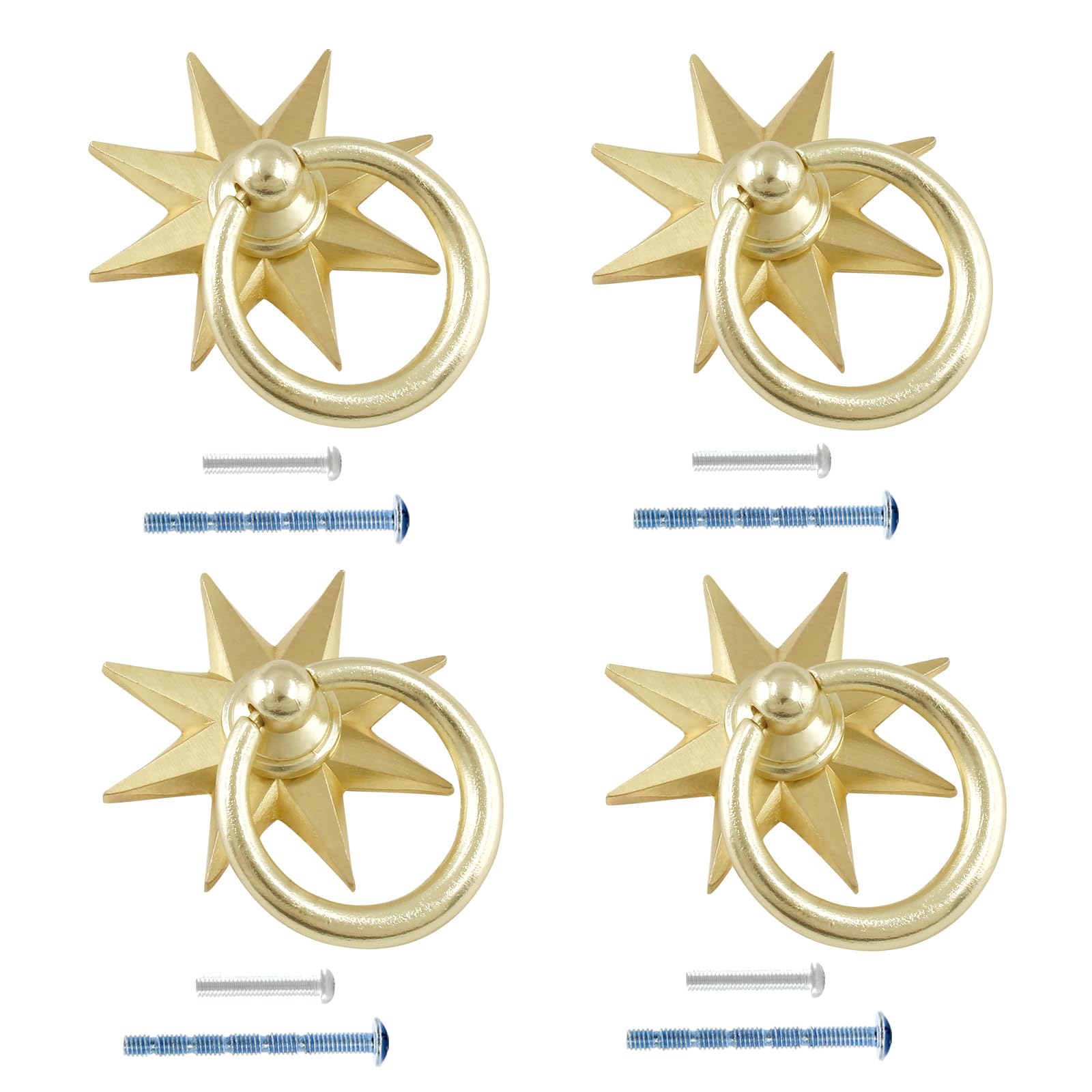 Uenhoy 4 Pcs Octagonal Star Cabinet Knobs