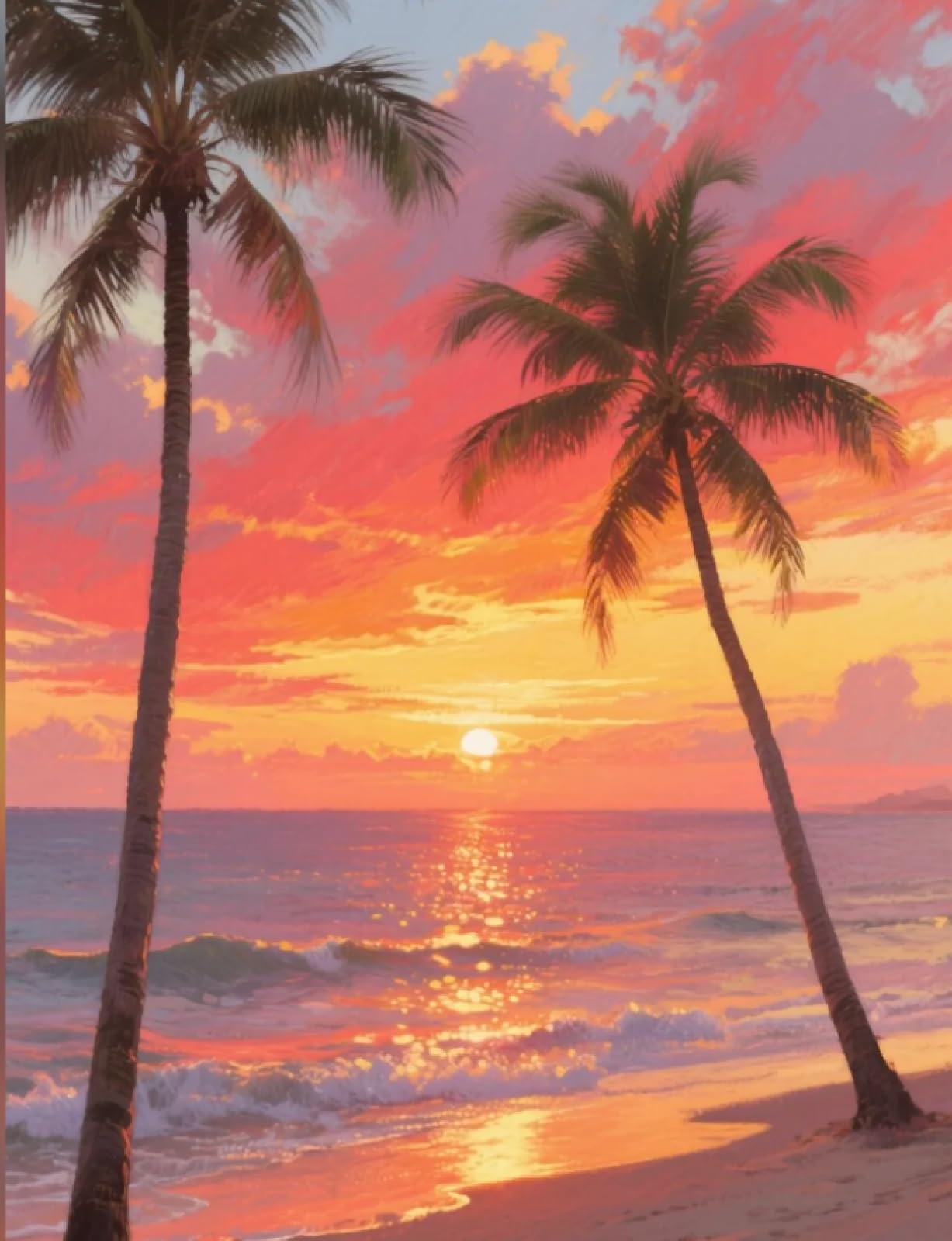 Stithej Pre-Printed Cross Stitch Kit Coconut Tree 11CT for Adults Beginners