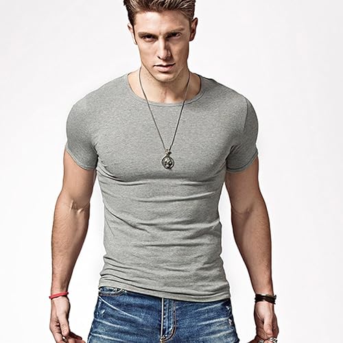 Miniatura 5 de lalazaba Hyuling - Camiseta de manga corta para hombre con cuello redondo (2 unidades, 3 unidades)