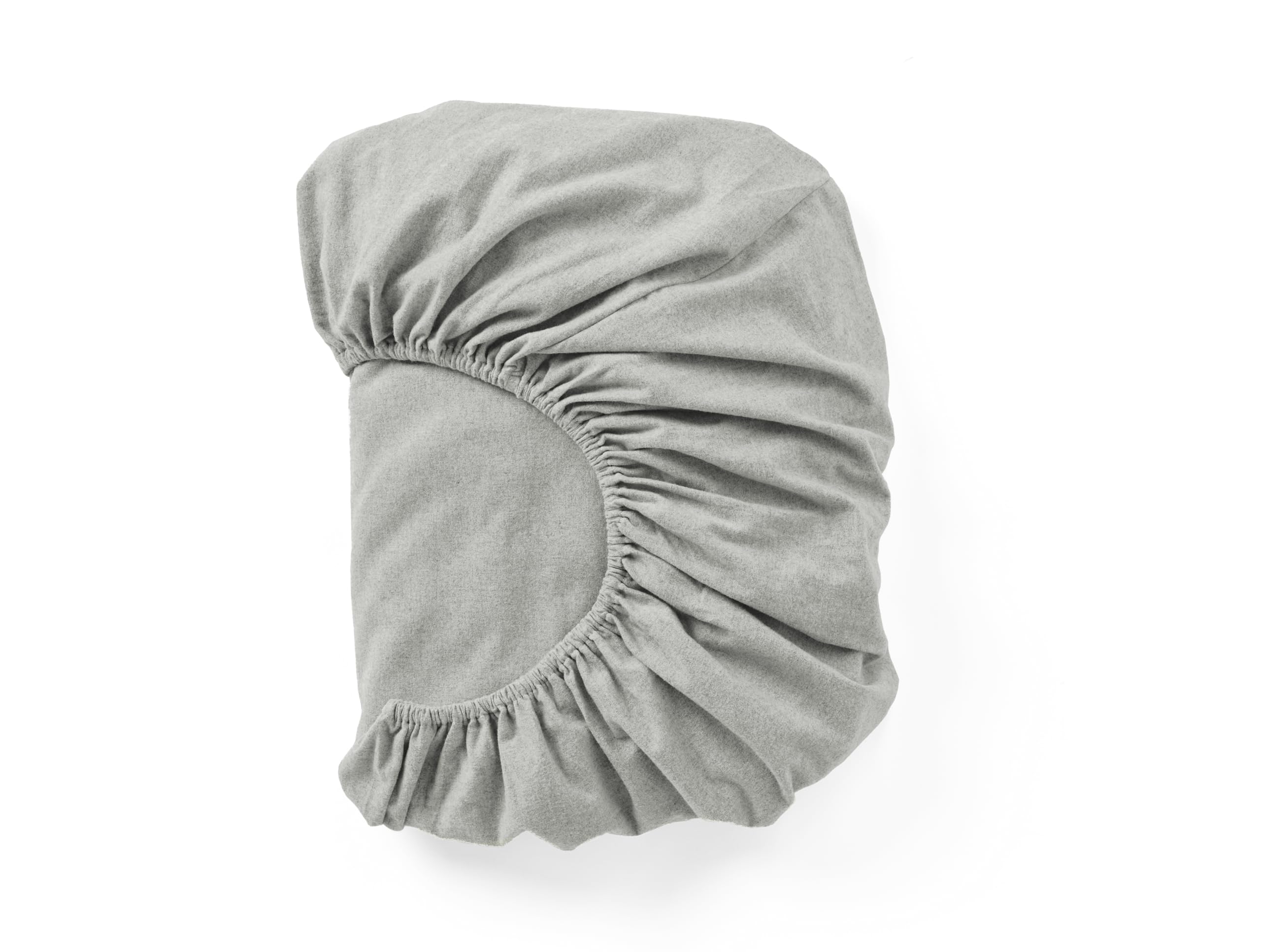 COYUCHICloud Brushed Organic Flannel Fitted Sheet King Pale Gray Heather