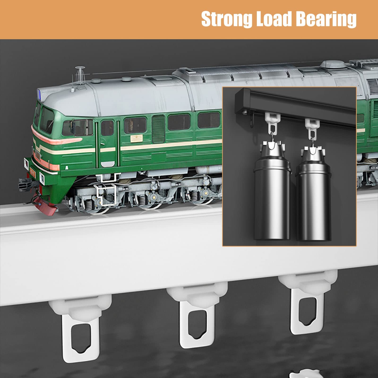 Vorhangstange 120cm Weiß - Schwere Gardinenschiene Mit Aluminiumführung & Endkappen