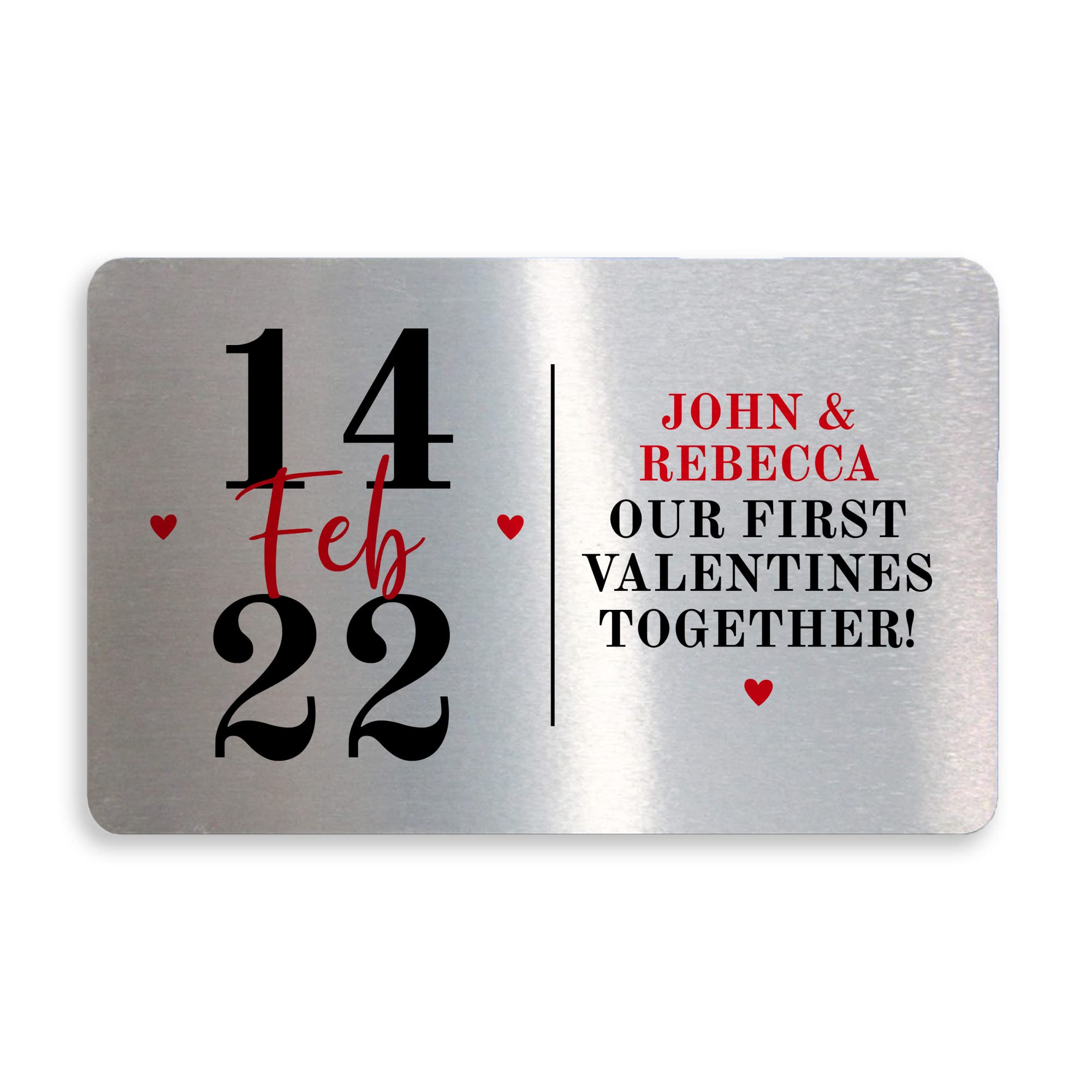 Our First Valentines Together Gift Personalised Metal Card Boyfriend Girlfriend Gift