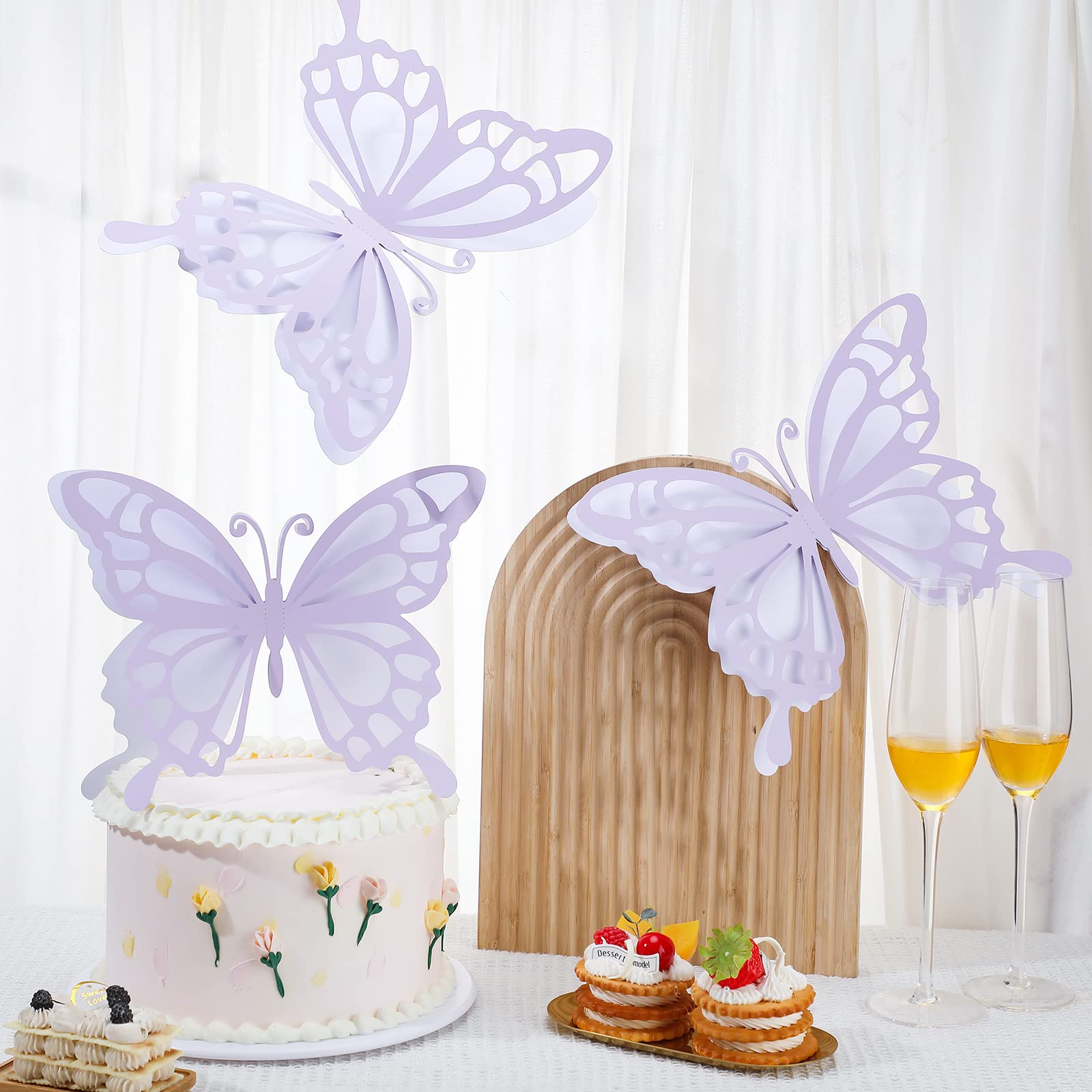 Geyee 12 Pcs 3D Large Butterfly Decorations - 12" & 10" Paper Cutouts For Party Backdrop & Centerpieces - View #5
