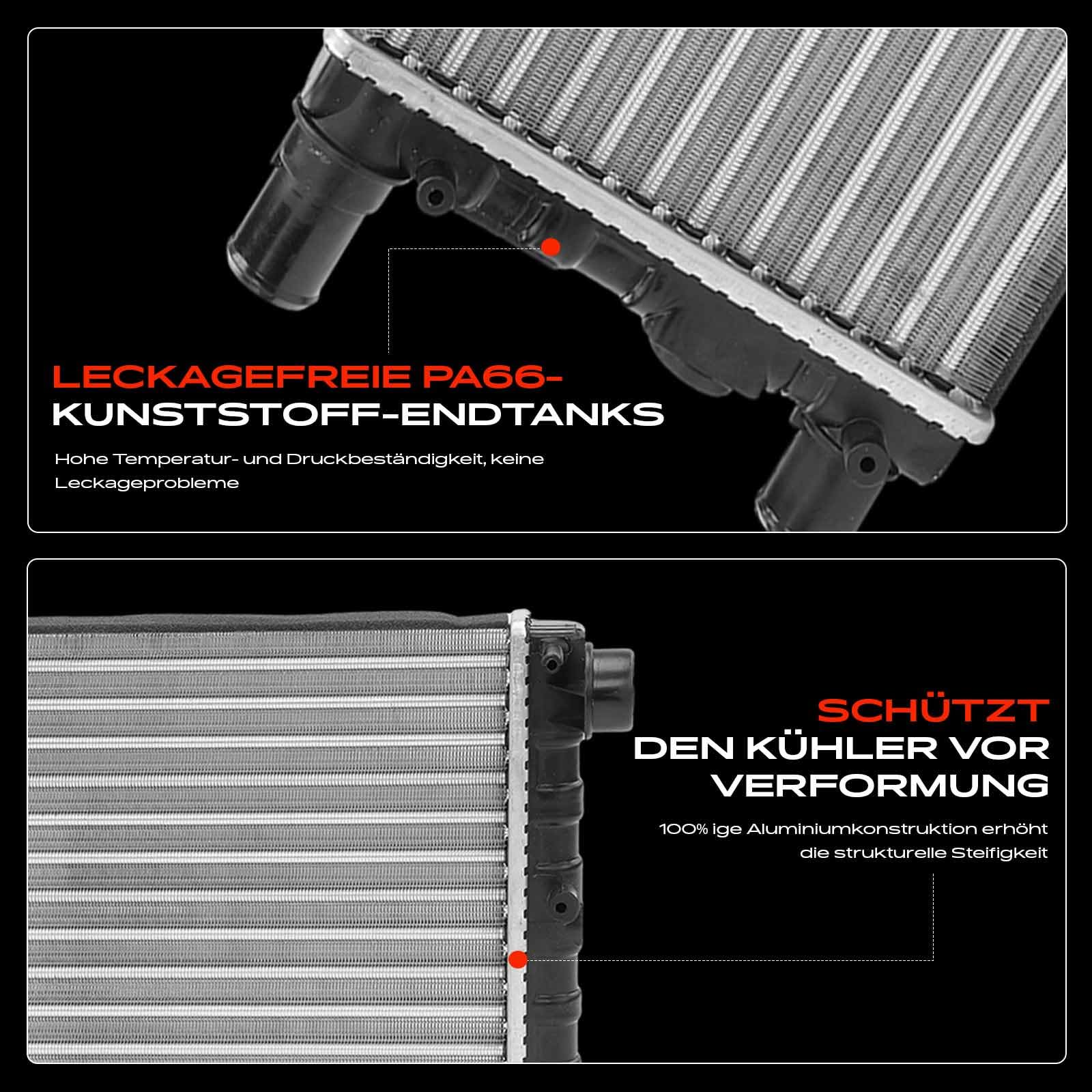 Frankberg Radiador enfriador de agua enfriador de motor transmisión | Compatible con: Cinquecento 170, Seicento/600 187, Seicento/600 Van 187, Seicento/600 187_