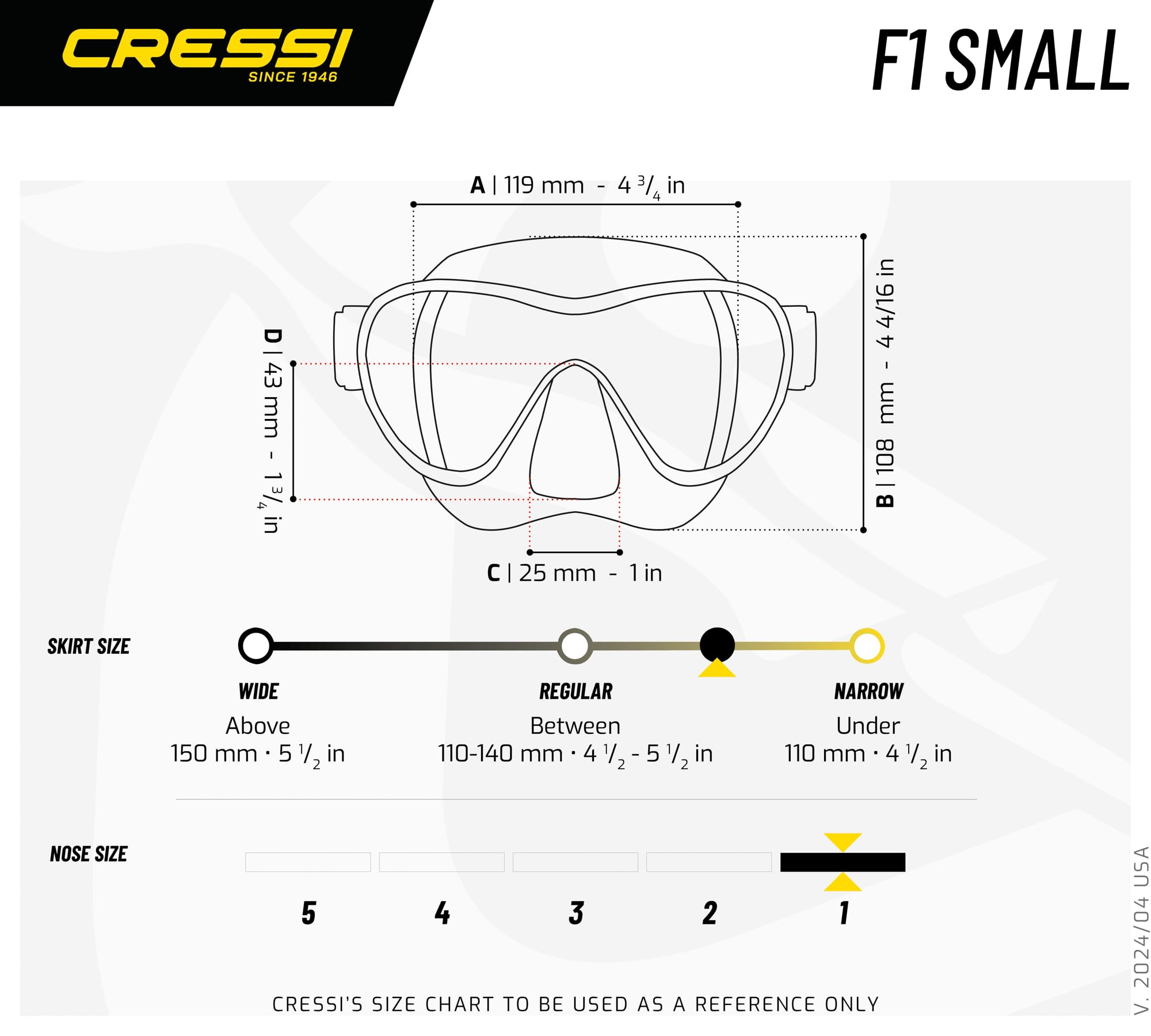 CRESSI F1 Small Mask Turquoise - Máscara de Silicona Suave sin Montura para Buceo y Esnórquel, Turquesa, Talla Única, Unisex Juvenil