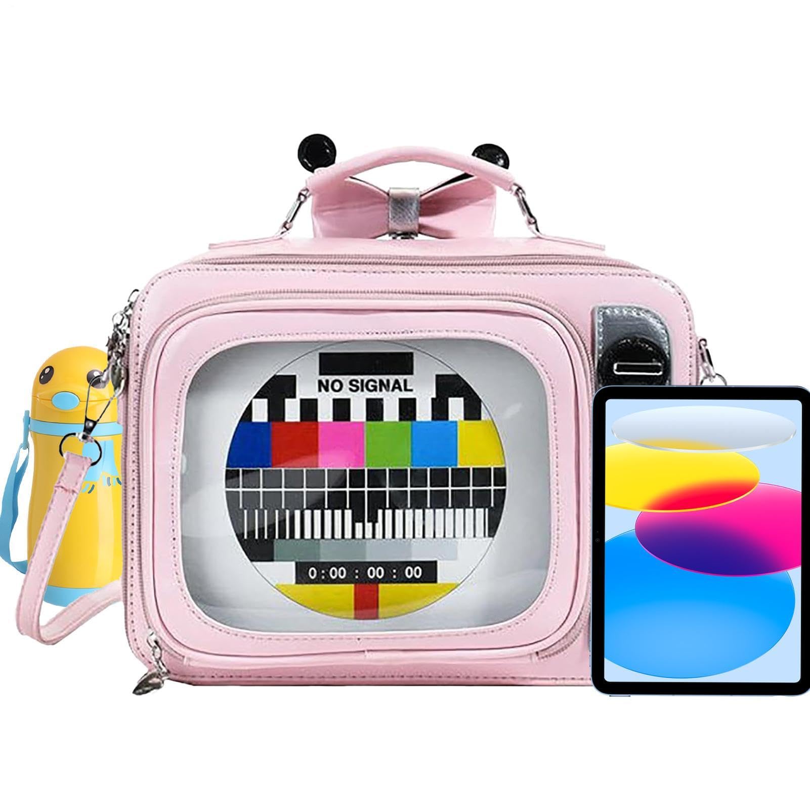 Generico Borsa a tracolla Borsa Satchel Elegante Portatile | Borsa a tracolla a forma di televisione per ragazze, ideale per uso quotidiano, casa, scuola, viaggi, pendolarismo, attività