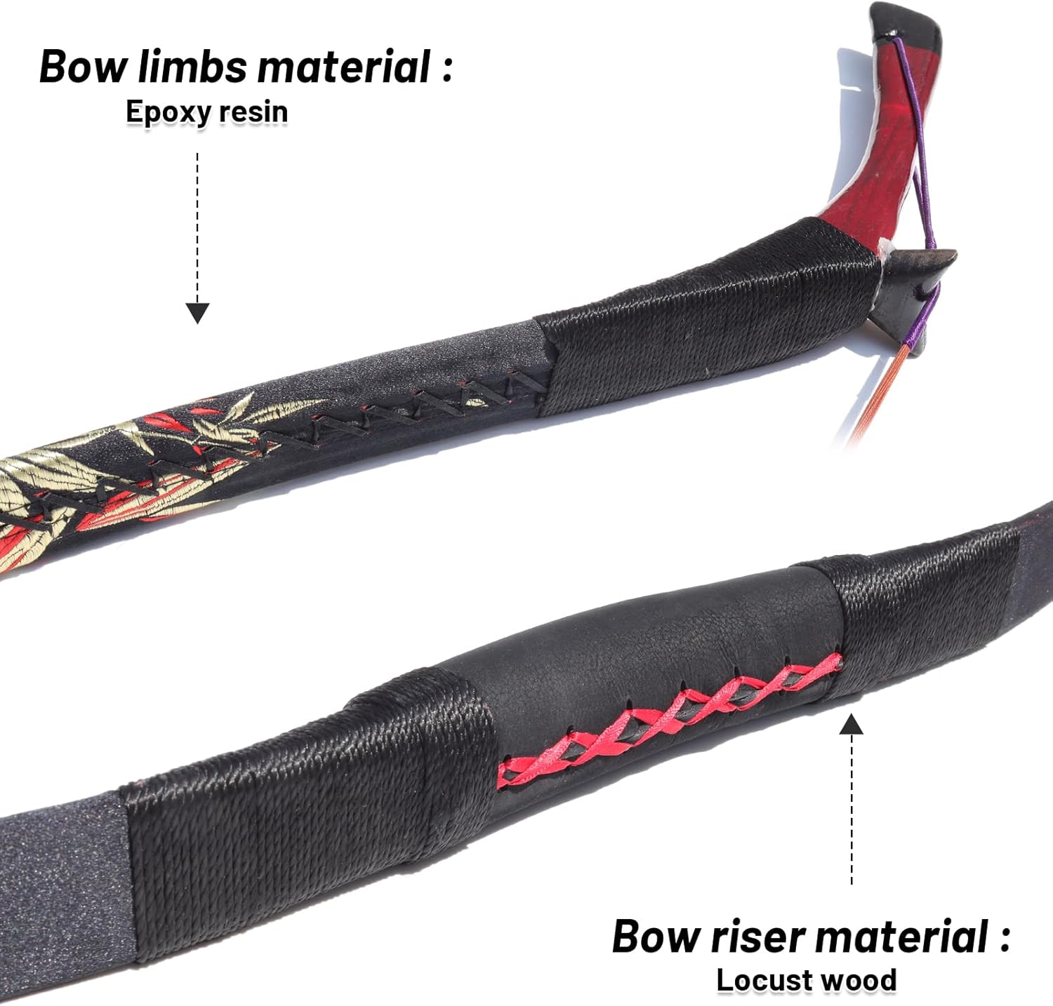 Obert Archery Vintage Recurve Bow Set Longbow Horsebow Quiver Target Hunting Arrows Quiver