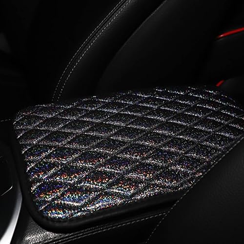 Miniatura 7 de 1 funda brillante para reposabrazos de consola central, 7.48 x 12.59 pulgadas, acolchado dorado con purpurina tridimensional, transpirable, grueso,