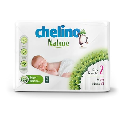 Chelino Nature Pañal Infantil Talla 2 (3-6 kg), 168 Pañales