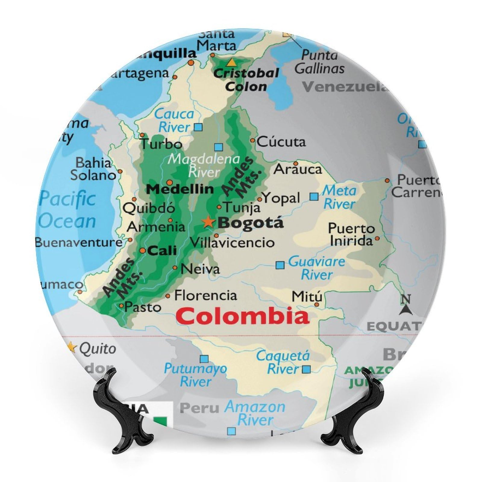 Amazon.com: Puxufody Maps of Colombia Bone China Decorative Plates are  Suitable for Office Desktop Decoration and Wall Hanging Ceramics : Home &  Kitchen