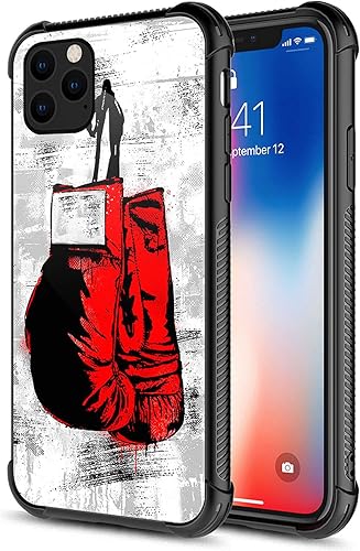 CARLOCA Funda compatible con iPhone 13 Pro, guantes de boxeo, diseño gráfico de identidad, a prueba de golpes, antiarañazos, de acrílico duro para
