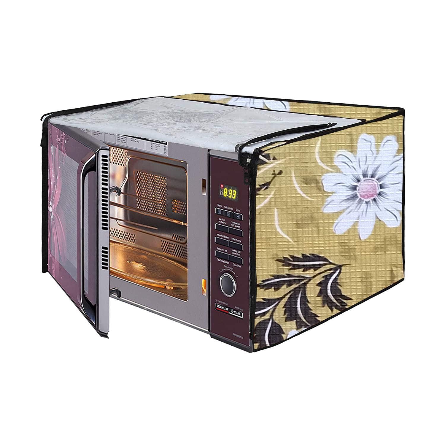 Microwave Oven Cover for LG 21 Litre Convection Waterproof & Dustproof PVC | Heat Resistant, Stainproof & Washable | Decorative Kitchen Appliance Cover (49 cm X 43 cm X 29 cm) pr20