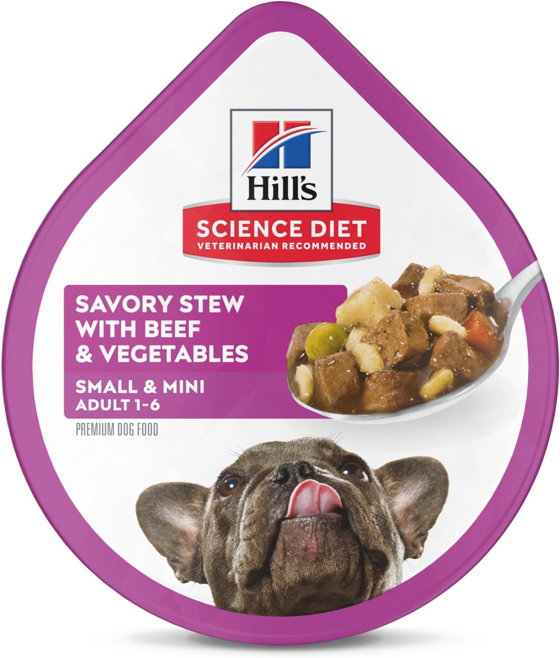 Adult 1-6 Small & Mini Wet Dog Food, Beef & Vegetables, 3.5 oz. Trays, 12-Pack