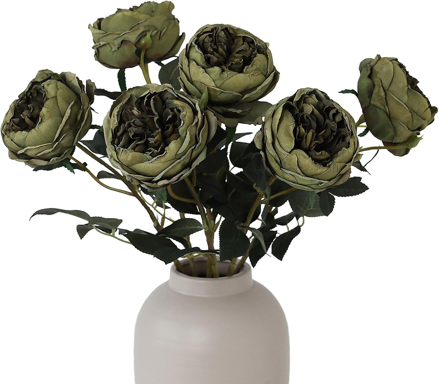 mizii 6Pcs Burnt Orange Artificial Roses Flowers Fake Silk Roses Flower with Long Stem for Wedding Decorations Table Centerpieces Flower Arrangement Home Decor (Burnt Orange)