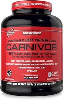 Carnivor Beef Protein Isolate Powder, Muscle Building, Recovery, Lactose Free, Sugar Free, Fat, Free, 23g Protein, Rocket Pop, 56 Servings