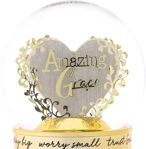 Miniatura 6 de THINGS REMEMBERED Globo de nieve musical con grabado Amazing Grace, reproduce música increíble gracia, hermoso y único regalo (personalización