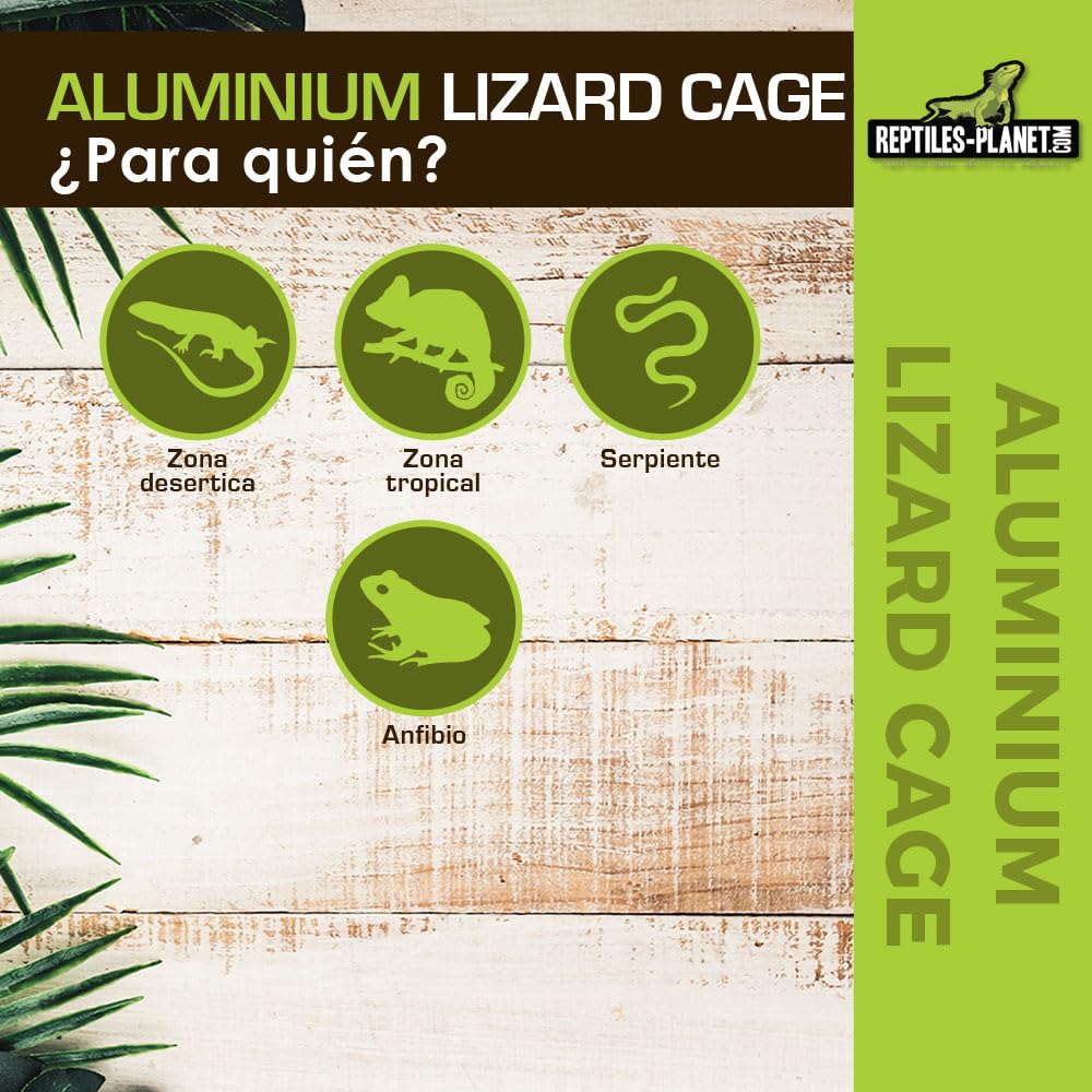 Reptiles Planet - Terrario de Malla de Aluminio, 43 x 43 x 66 cm
