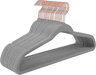Premium Velvet Hangers Rosegold Nonslip,Heavy Duty,Clothes Hangers,Huggable Suit Hangers,Space Saving Felt Adult Hangers S...