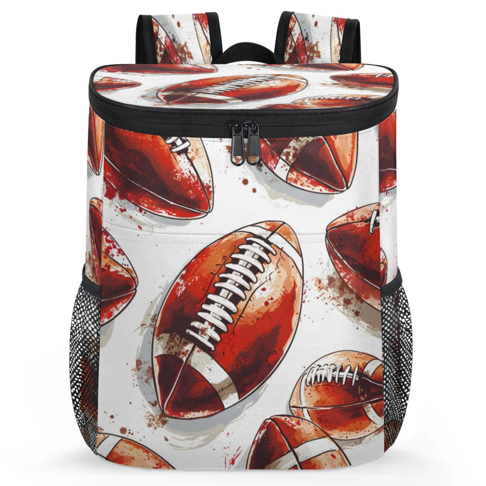 CNNINGYI Insulated Cooler Backpack 30 Cans, Football Leak Proof Cooler Bag, Lightweight Backpack Coolers for Picnic Fishing Hiking Camping Park Beach, Sports Rugby American