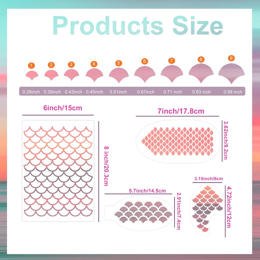 amazon-com-mermaid-makeup-mermaid-scale-stencil-airbrush-stencils-large-plastic-dragon-reusable-fish-scales-animal-print-templates-kit-for-women-girls-body-art-face-painting-wall-accessories-6x8-inch-mermaid for Free Printable Mermaid Scale Stencil Amazon.com : Mermaid Makeup Mermaid Scale Stencil Airbrush Stencils Large Plastic Dragon Reusable Fish Scales Animal Print Templates Kit for Women Girls Body Art Face Painting Wall Accessories (6x8 inch Mermaid) : for Free Printable Mermaid Scale Stencil