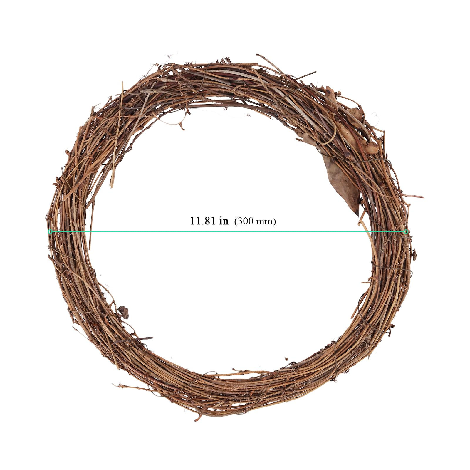 Lot de 6 couronnes de vigne naturelle en rotin - 30,5 cm - À suspendre au mur - Décoration de fête de mariage - Marron