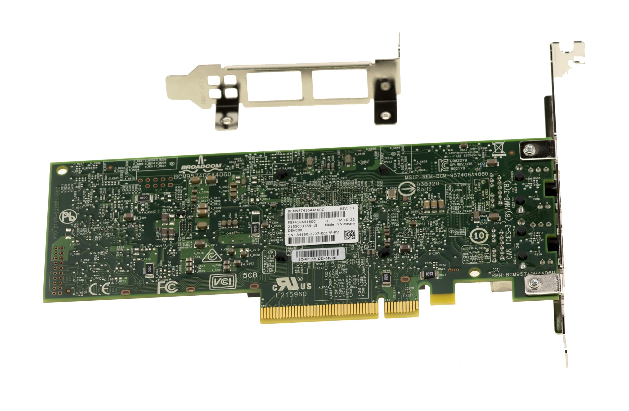 KALEA-INFORMATIQUE Scheda controller di rete PCIe 3.0 8X ETHERNET 10G 2 porte RJ45 con chipset Broadcom NetXtreme E-Series P210TP BCM957416A4160C. Supporto RDMA.