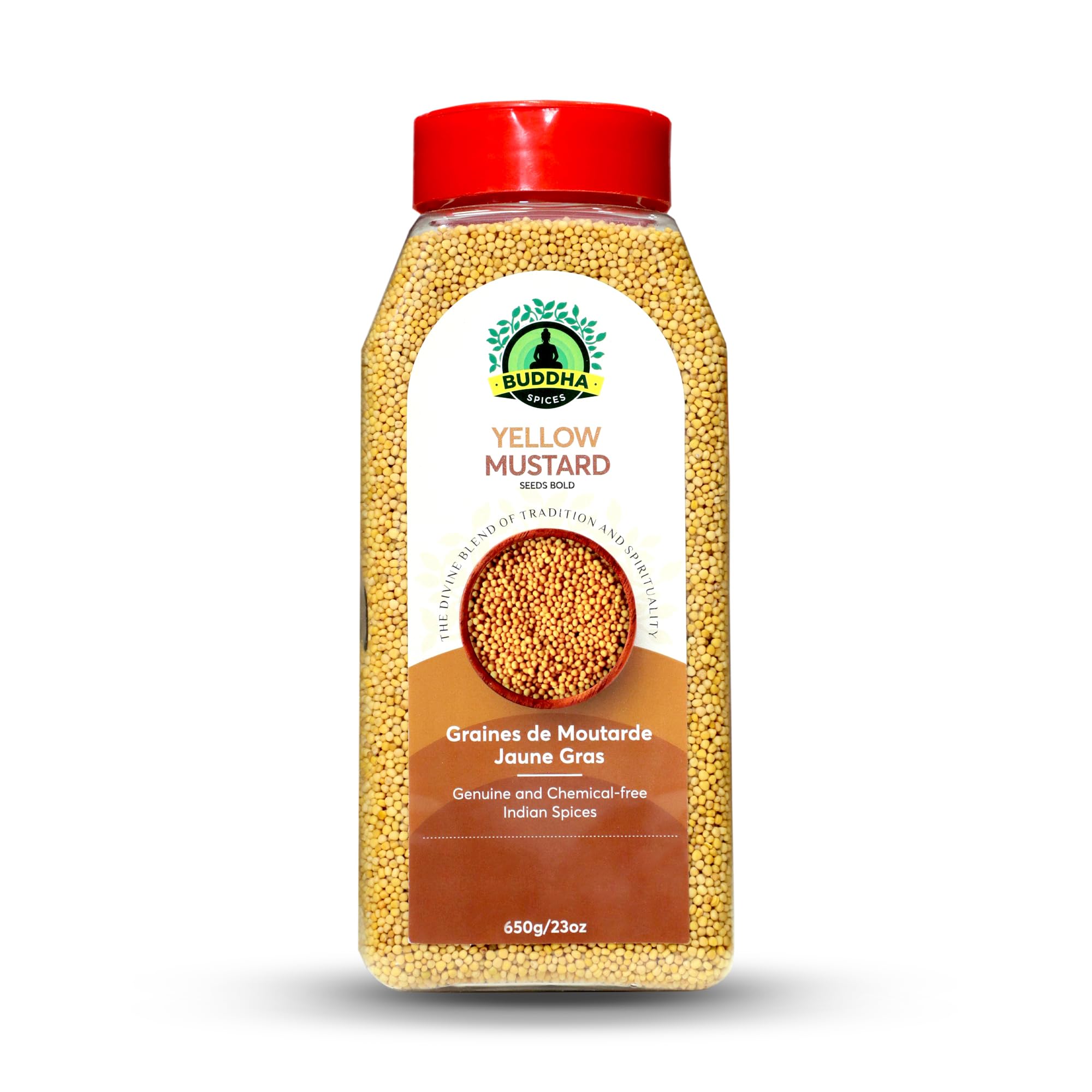 Buddha Spices Inc. Yellow Bold Mustard Seeds - 650g (23 Oz)