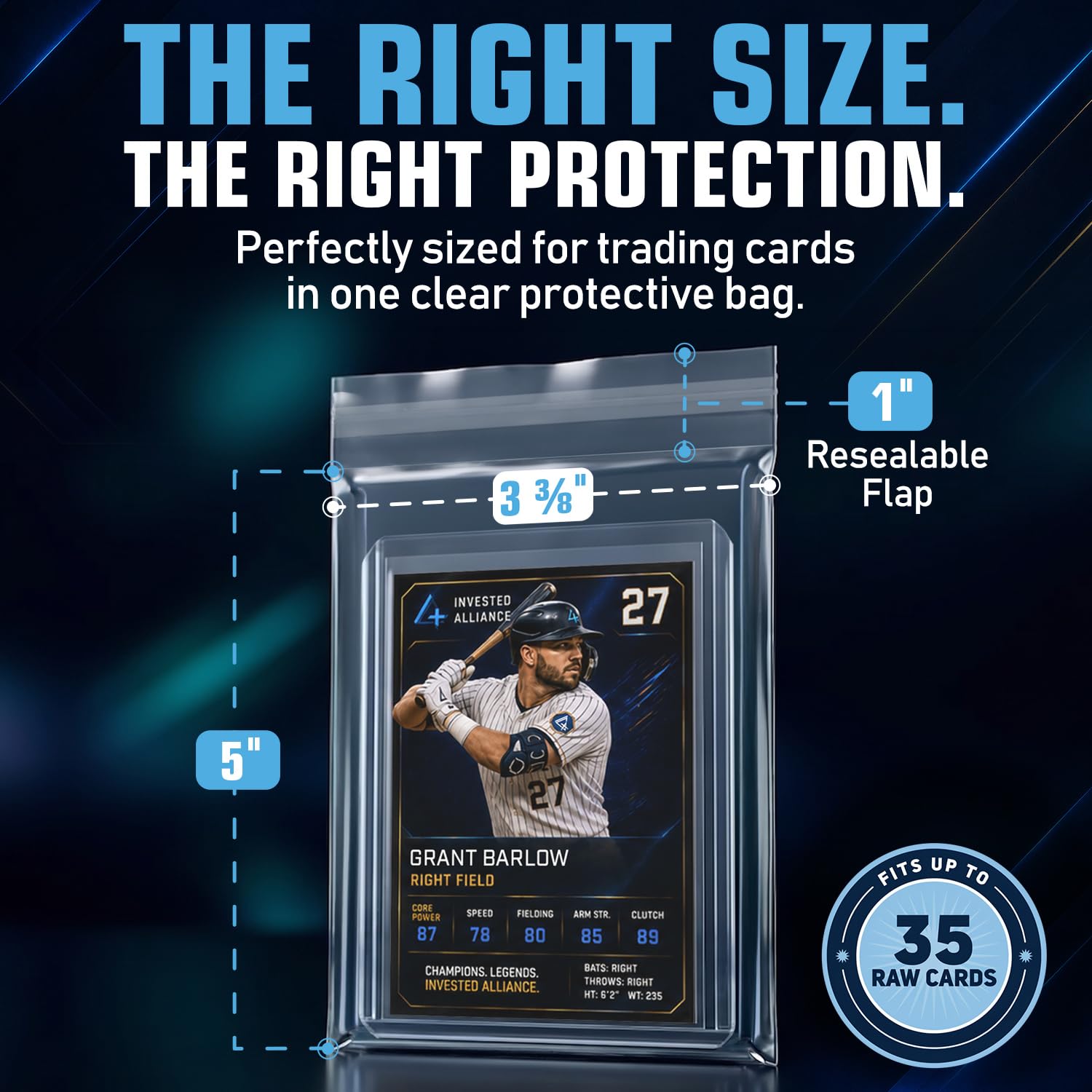 Invested Alliance Set richiudibile di borse per carte collezionabili | Ultra, TCG, Baseball, Sport Card Team Bags Sleeves. Adatto per caricatori superiori, supporti magnetici e semi rigidi. Maniche da