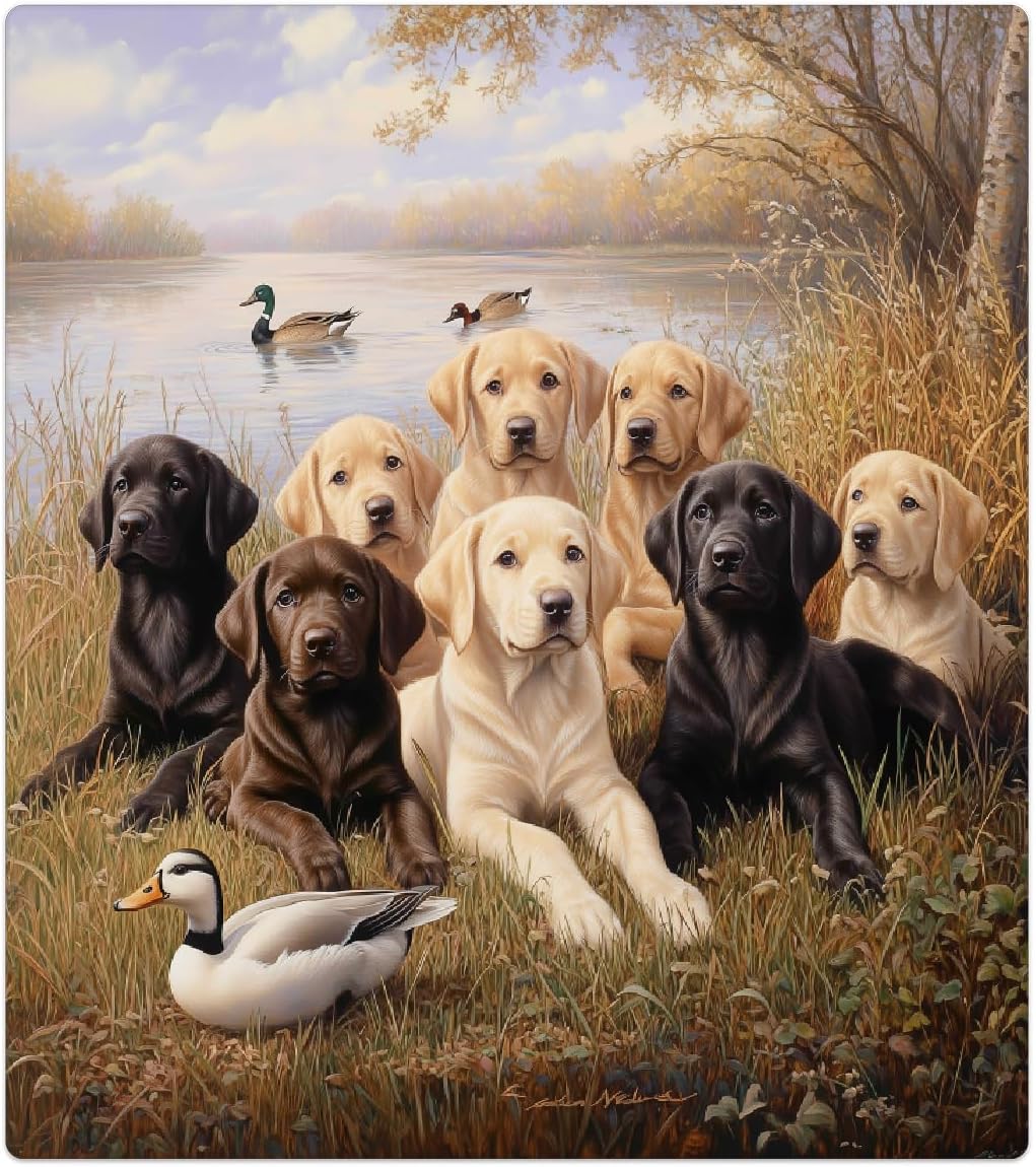 Labrador Retriever Puppies Dishwasher Magnet Cover Decorative Refrigerator Covers Magnetic Reusable Dishwasher Door Cover Kitchen Appliance Sticker Cover 21x26Inch