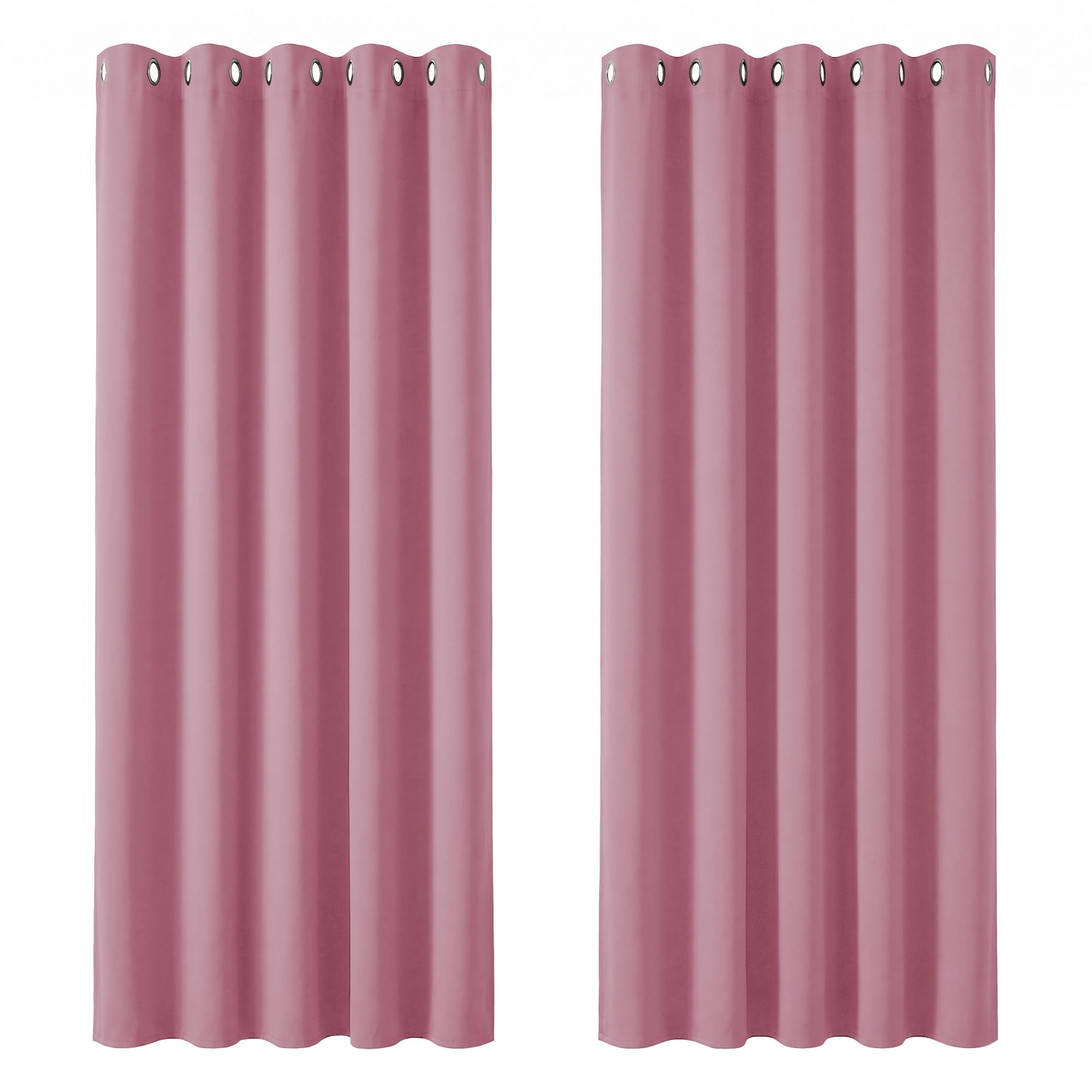 Deconovo Pink Blackout Curtains For Kids Thermal Insulated Eyelet Curtains Bedroom 66 X 72 Drop Inch 2 Panels