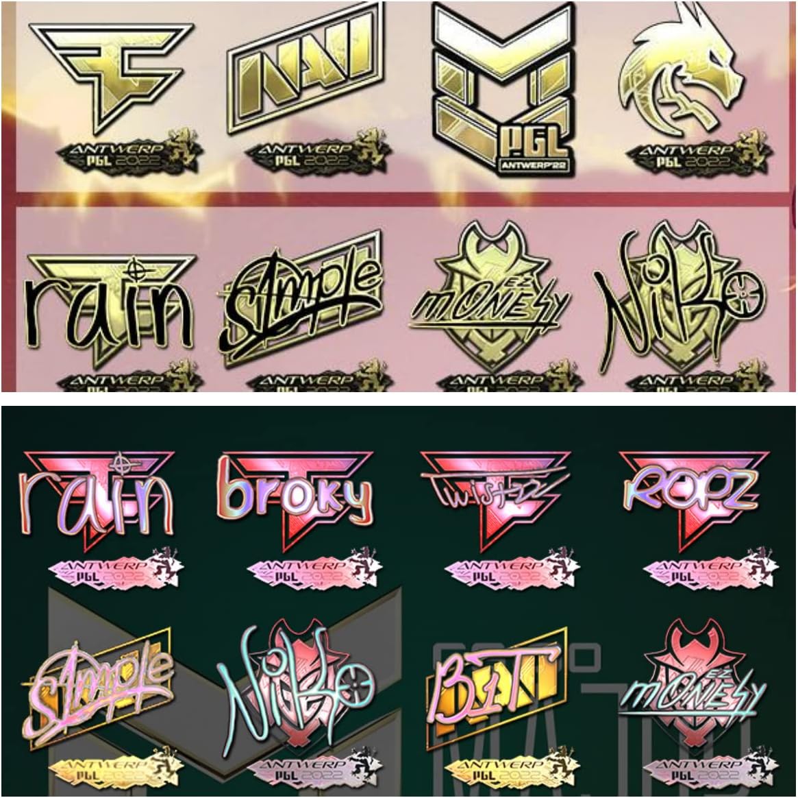 2022 Rio Major, 2021 Antwerp csgo Print Set Peripheral