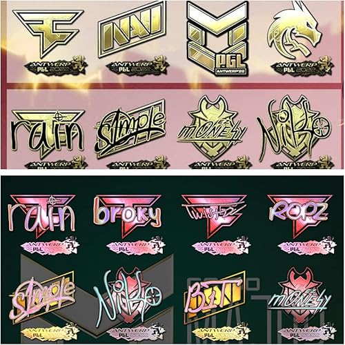 Juego de calcomanías periféricas de Río Major, 2021 Amberes csgo, calcomanías holográficas Titan (serie Cato, 1 juego de 16 hojas) 2022