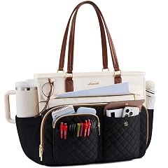 LOVEVOOK Teacher Tote Bag for Women Work Laptop Bag with Large Cup Holder Nurse Bag with Multi Pocket