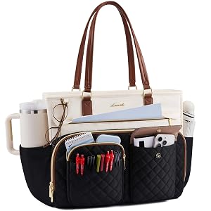 LOVEVOOK Teacher Tote Bag for Women Work Laptop Bag with Large Cup Holder Nurse Bag with Multi Pocket
