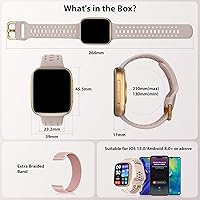 Vista 6 de Smart Watches for Women Android iPhone (2 Bands), [1.85" AMOLED Screen] Smartwatch Fitness Tracker 3ATM Waterproof with Bluetooth Calls, AI Control