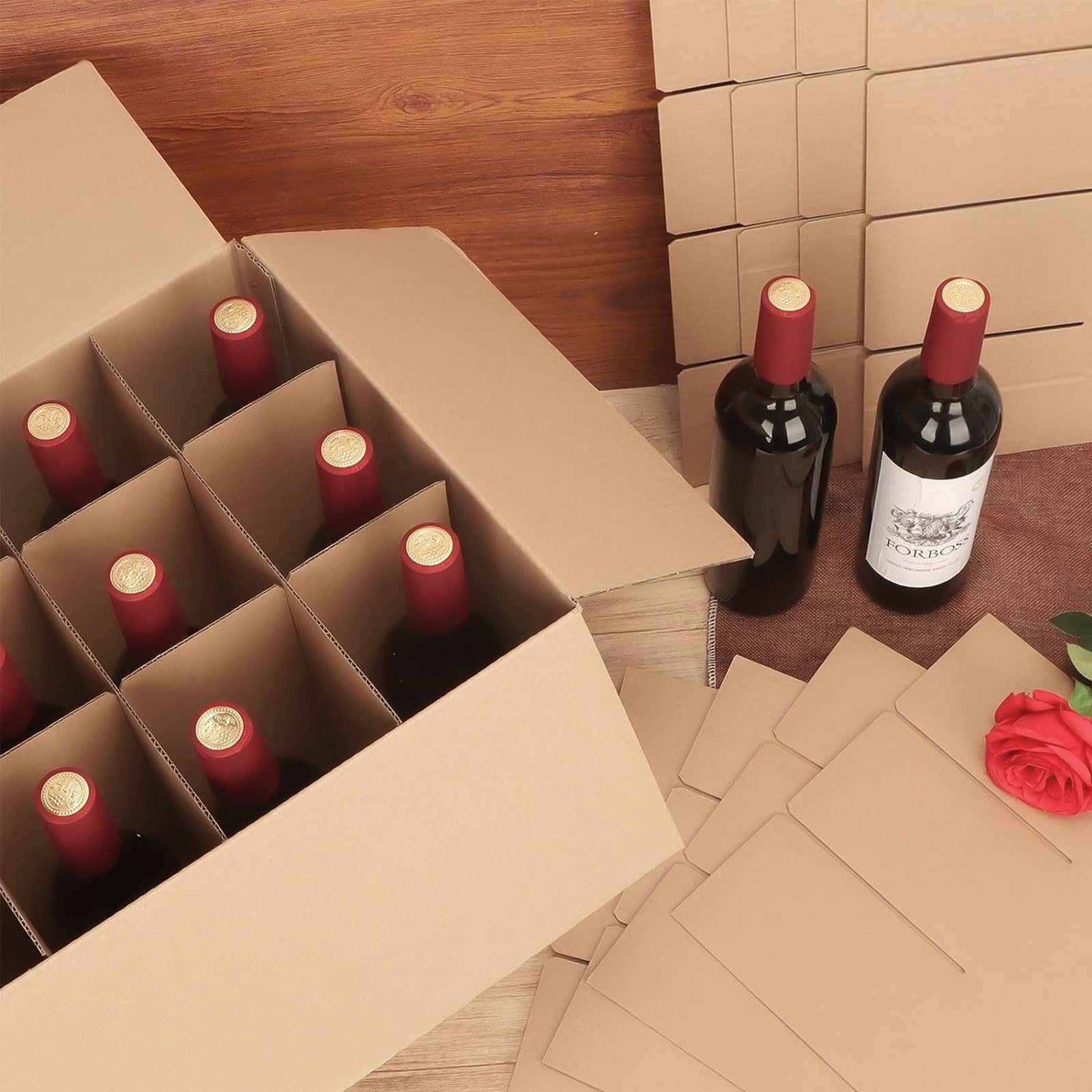 Cartons Déménagement Verres 40x30x30 cm Lot 20 Cartons 48 Sacs Mousse pour Verre, Vaisselle, Bouteilles Fragile