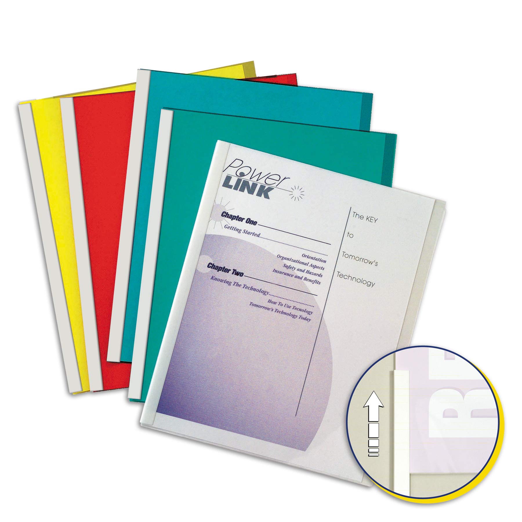 C-line 8.5 x 11 Inch Report Covers avec Reliure Bars - Assorti (Lot de 50)