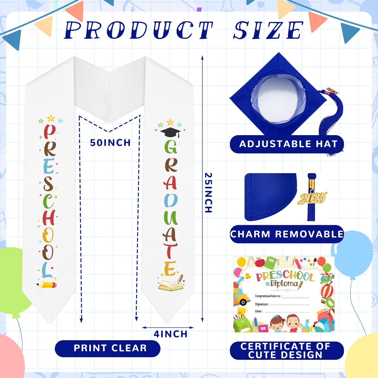Snapklik.com : Sureio 6 Pcs Kindergarten Preschool Graduation Cap And ...