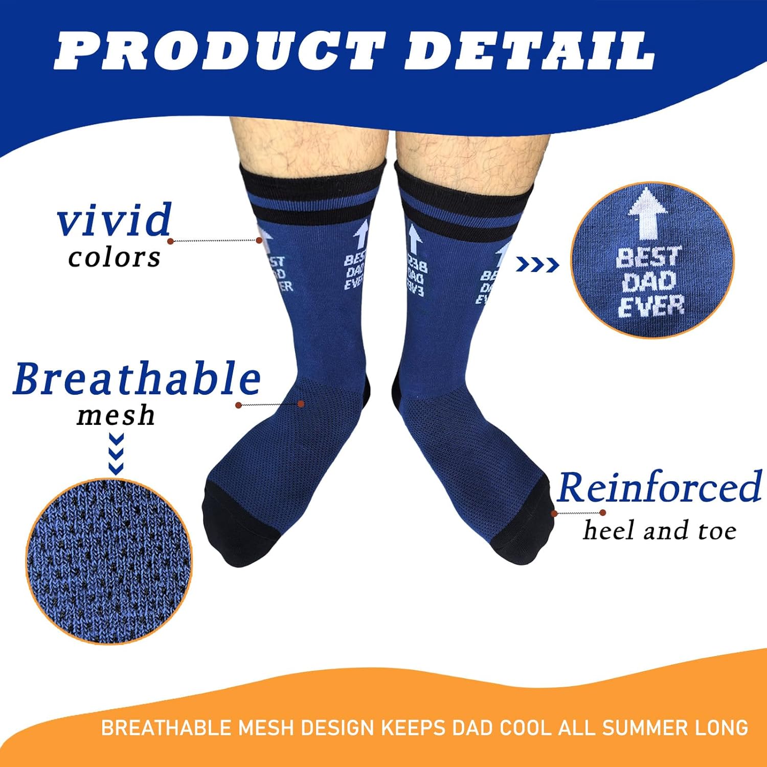 Christmas Gifts for Dad -Crew Sock for Papa from Daughter Son Dad Gift New Dad Present to Be Best Dad Ever, Men’s Size 10-13 - Image 4