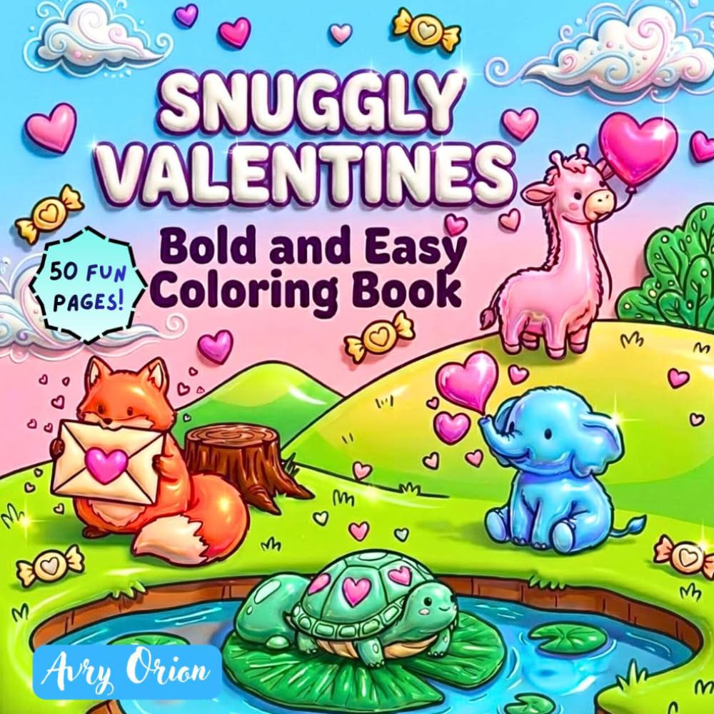 Snuggly Valentines: Bold and Easy Coloring Book