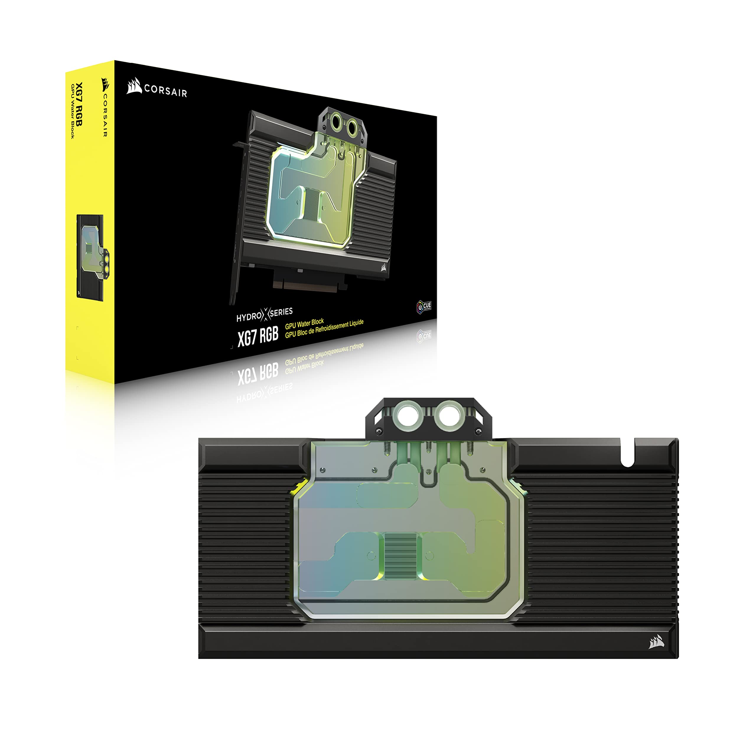 Corsair Hydro X Series XG7 RGB 4090 TRIO Waterblock per GPU - Per MSI GeForce RTX™ 4090 GAMING TRIO – in rame nichelato - con backplate incluso - Nero