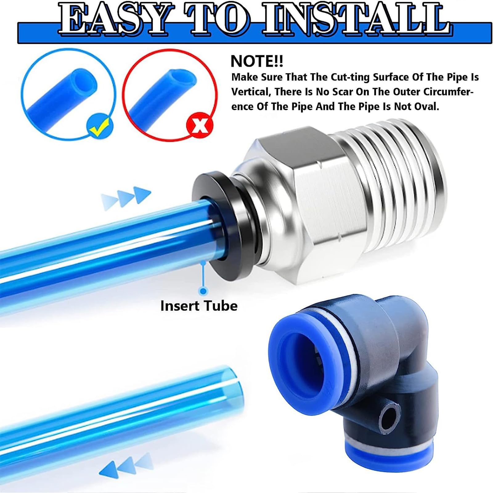 50 Pezzi Raccordo Pneumatico, Attacco Rapido Aria Compressa | Accessori Compressore Aria,Accessori Camion, Per Connessione Rapida Del Tubo Dell'aria（1/4", 1/8", 1/2", 3/8" ）