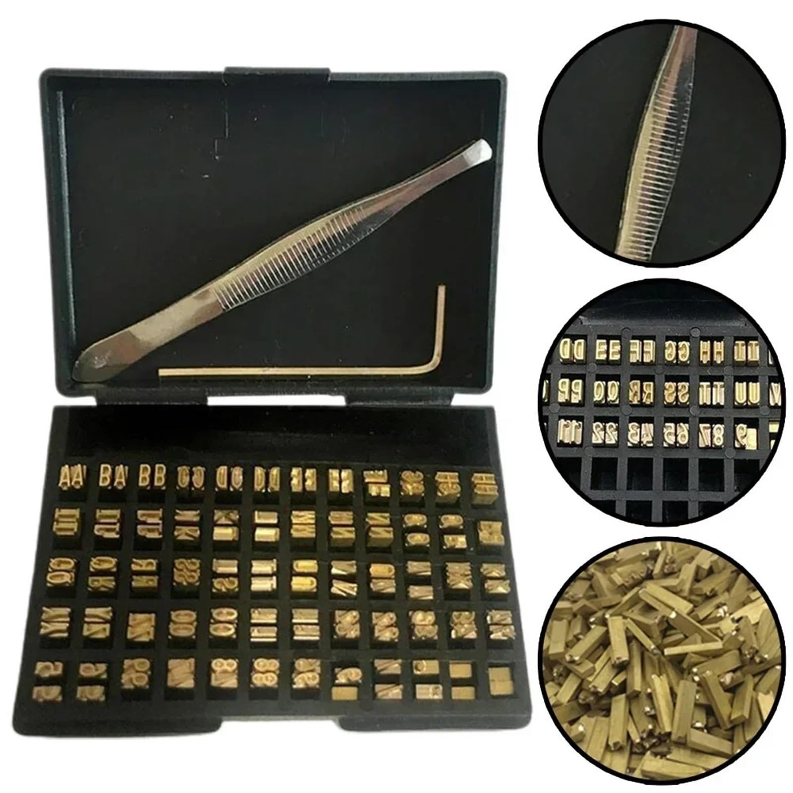 Maszyna do tłoczenia na gorąco 120 szt./pudełko Maszyna kodująca Słowo Ziarno 2 * 3 * 15 cm Litery miedziane z gorącym stemplem Druk termiczny Wstążka z czcionkami Kodowanie